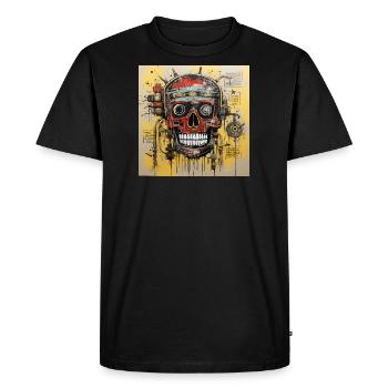 SKULL STREET ART - T-shirt Premium bio Homme - noir - Devant - Nico (187cm)