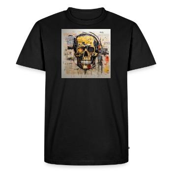 SKULL STREET ART - T-shirt Premium bio Homme - noir - Devant - Nico (187cm)