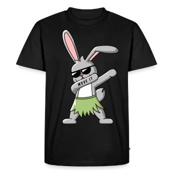 DAB DANCE BUNNY T-SHIRT - Men's Premium Organic T-Shirt - black - Front - Nico (187cm)