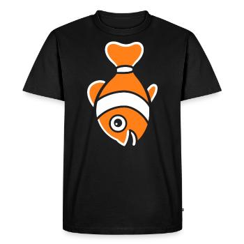 Humour petit poisson clown - T-shirt Premium bio Homme - noir - Devant - Nico (187cm)
