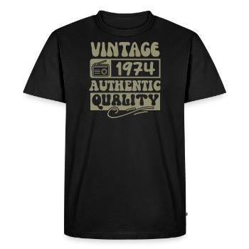Authentic 1974 Millésime 1974 - Vintage 1974 Rétro - T-shirt Premium bio Homme - noir - Devant - Nico (187cm)