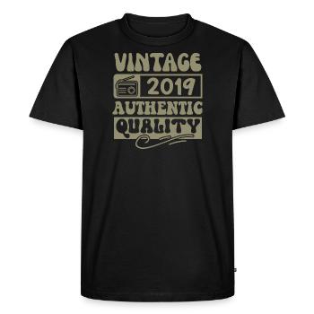 Authentic 2019 Vintage 2019 - Vintage 2019 Retro - Men's Premium Organic T-Shirt - black - Front - Nico (187cm)