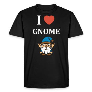 I love gnome - Men's Premium Organic T-Shirt - black - Front - Nico (187cm)