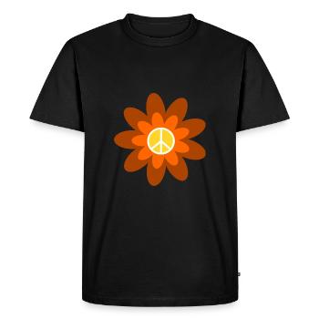 Costume de festival hippie à motif de fleurs des années 70 - T-shirt Premium bio Homme - noir - Devant - Nico (187cm)