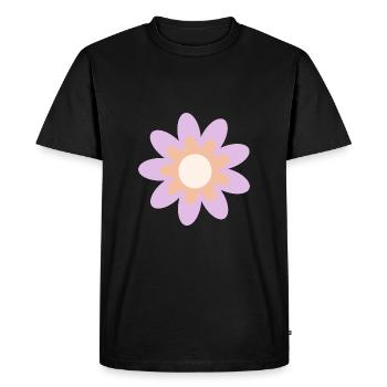 Flower pastel flower flowers pastel flowers lilac - Men's Premium Organic T-Shirt - black - Front - Nico (187cm)