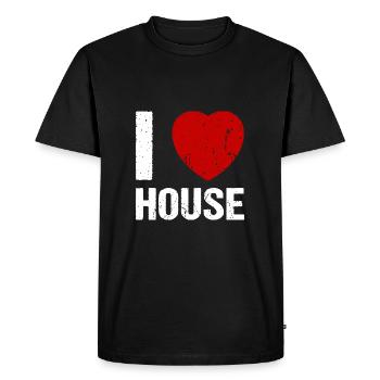 J’adore House Techno House Music Fan - T-shirt Premium bio Homme - noir - Devant - Nico (187cm)