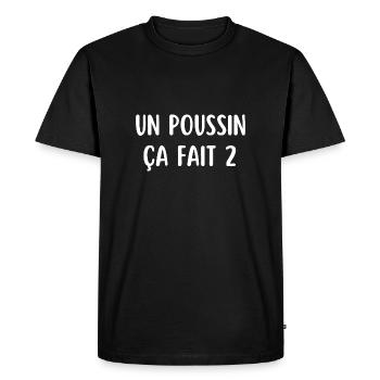 un poussin ça fait 2 - T-shirt Premium bio Homme - noir - Devant - Nico (187cm)