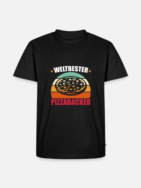 Weltbester Pizzabäcker - Männer Premium Bio T-Shirt - Schwarz