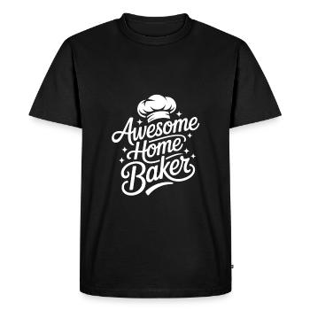 Super Baker Papas Club Dad bakes best - Men's Premium Organic T-Shirt - black - Front - Nico (187cm)