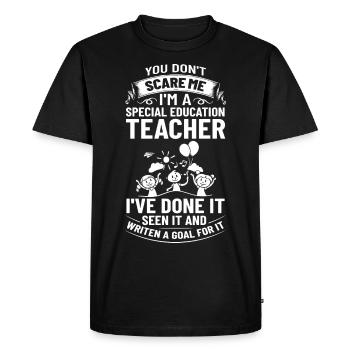 Éducation spécialisée Éducation spécialisée Promotion des besoins spéciaux - T-shirt Premium bio Homme - noir - Devant - Nico (187cm)