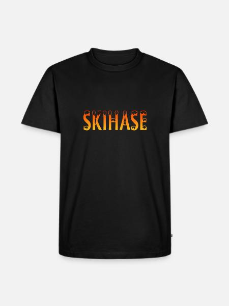 Skihase - Männer Premium Bio T-Shirt - Schwarz