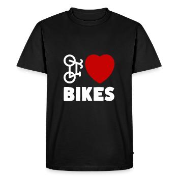 I love bikes cyclists love heart bike - Men's Premium Organic T-Shirt - black - Front - Nico (187cm)