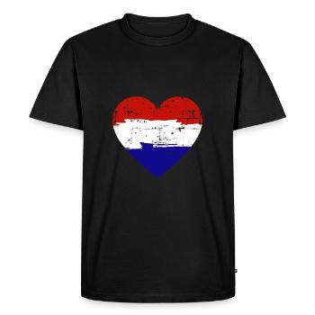 Drapeau du cœur des Pays-Bas - T-shirt Premium bio Homme - noir - Devant - Nico (187cm)