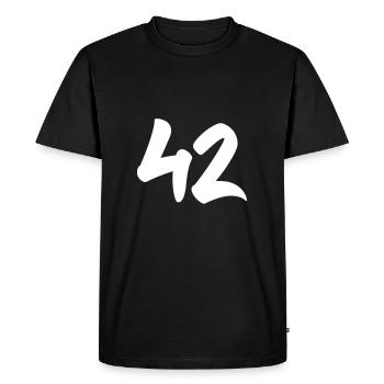 42 - The answer - Men's Premium Organic T-Shirt - black - Front - Nico (187cm)