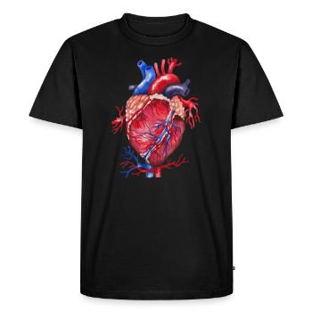 Heart anatomy - Men's Premium Organic T-Shirt - black - Front - Nico (187cm)