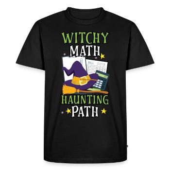 Witch Math Haunted Path Comptable Halloween - T-shirt Premium bio Homme - noir - Devant - Nico (187cm)