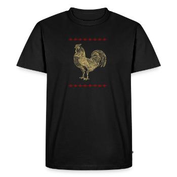 Coq d'or Henne Huhn - T-shirt Premium bio Homme - noir - Devant - Nico (187cm)