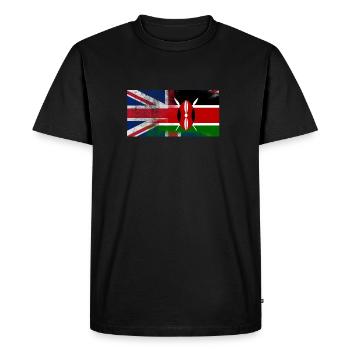Colombie-Kenya Kenya Moitié Royaume-Uni Drapeau - T-shirt Premium bio Homme - noir - Devant - Nico (187cm)