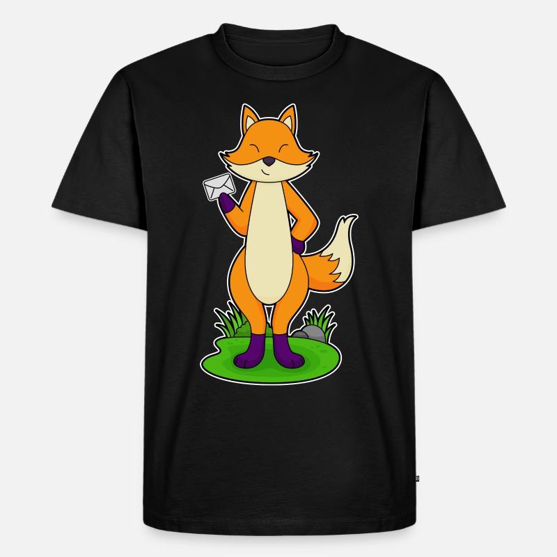 Fuchs Brief - Männer Premium Bio T-Shirt - Schwarz