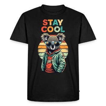 Retro Koala Stay Cool - T-shirt Premium bio Homme - noir - Devant - Nico (187cm)