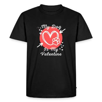 Valentine's Day, Dog - Men's Premium Organic T-Shirt - black - Front - Nico (187cm)