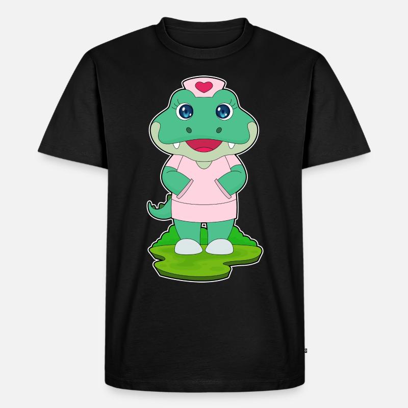 Krokodil Krankenschwester - Männer Premium Bio T-Shirt - Schwarz