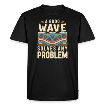 Surfing - Men's Premium Organic T-Shirt - black - Front - Nico (187cm)