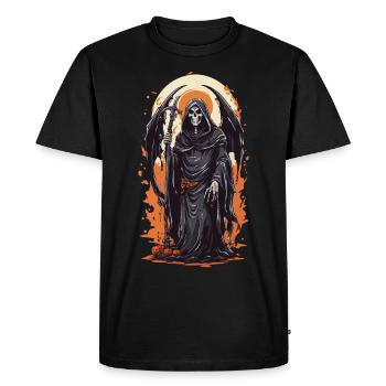 Winged Grim Reaper Halloween Horror Gothic - Men's Premium Organic T-Shirt - black - Front - Nico (187cm)