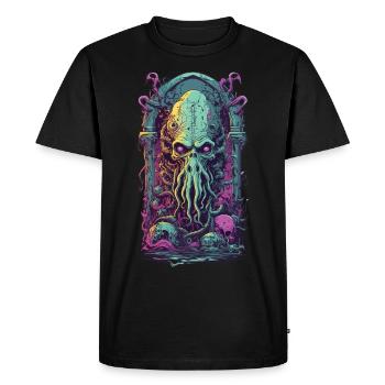 Monstre occulte démone tentacules design gothique - T-shirt Premium bio Homme - noir - Devant - Nico (187cm)