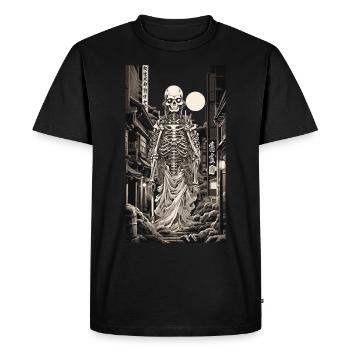 Yokai Skeleton Night Japan Anime Streetwear - Men's Premium Organic T-Shirt - black - Front - Nico (187cm)