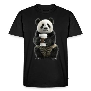Panda - Men's Premium Organic T-Shirt - black - Front - Nico (187cm)