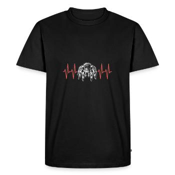 Tarentule Tarentule avec ligne de cœur - T-shirt Premium bio Homme - noir - Devant - Nico (187cm)