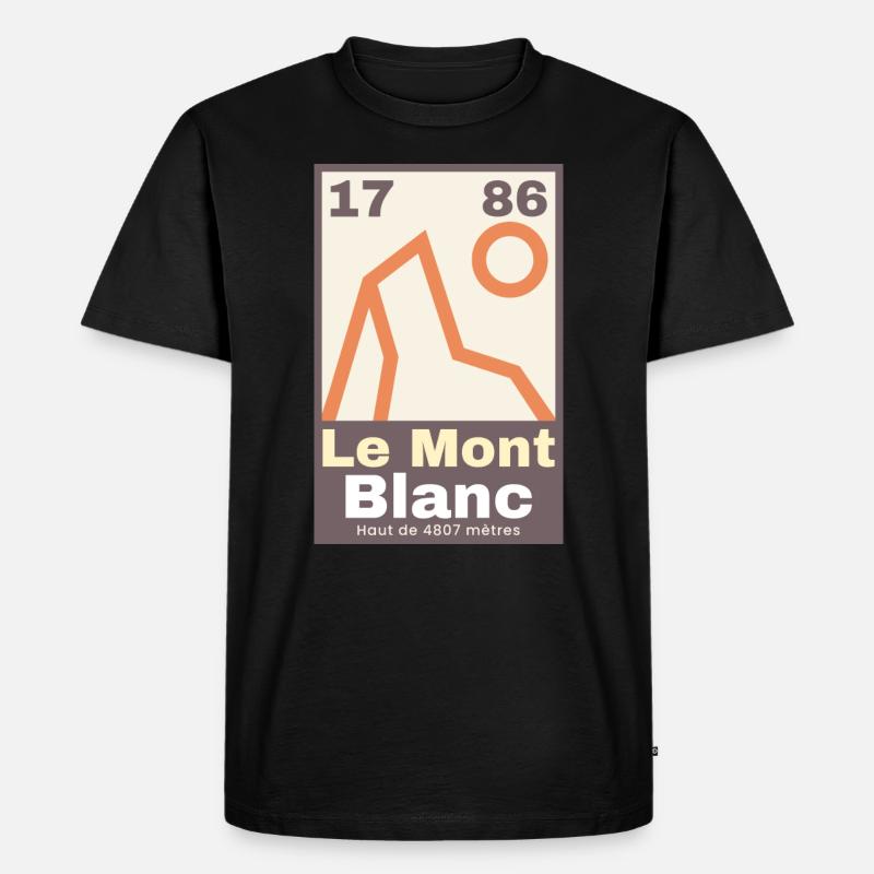 Le Mont Blanc Design - Männer Premium Bio T-Shirt - Schwarz