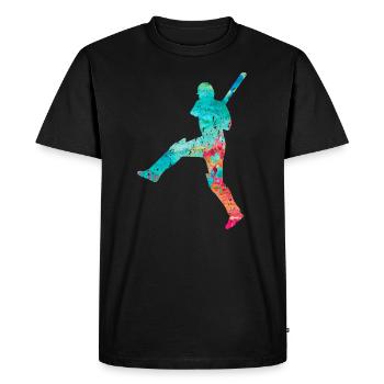 Cricketers in Popart - Men's Premium Organic T-Shirt - black - Front - Nico (187cm)