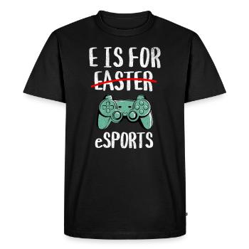 E stands for eSports - Happy Easter - Men's Premium Organic T-Shirt - black - Front - Nico (187cm)
