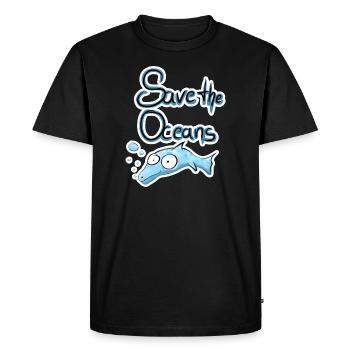 Sauvez les océans - T-shirt Premium bio Homme - noir - Devant - Nico (187cm)