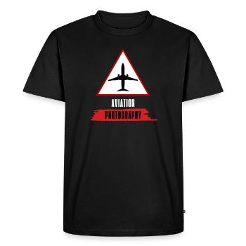 Photographie d’aviation et repérage - T-shirt Premium bio Homme - noir - Devant - Nico (187cm)