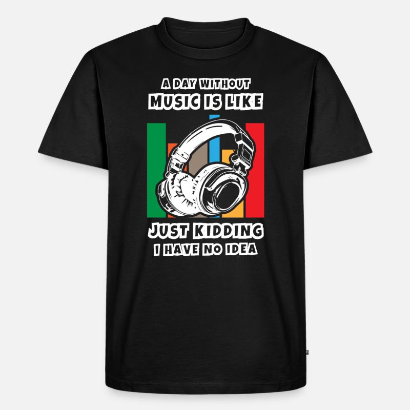 Une journée sans musique - T-shirt Premium bio Homme - noir