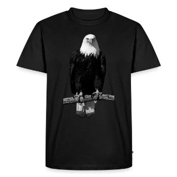 Aigle T Shirt weisskopfseeadler oiseau animal motif - T-shirt Premium bio Homme - noir - Devant - Nico (187cm)