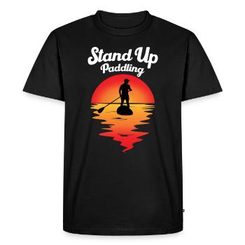 Stand Up Paddle T-Shirt SUP Shirt Paddleboard - T-shirt Premium bio Homme - noir - Devant - Nico (187cm)