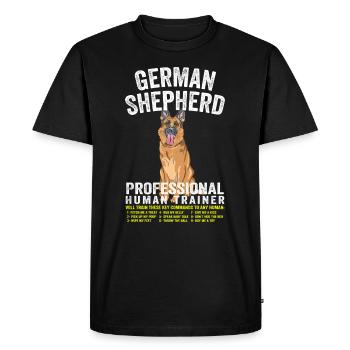 German Shepherd Professional Human Trainer - T-shirt Premium bio Homme - noir - Devant - Nico (187cm)
