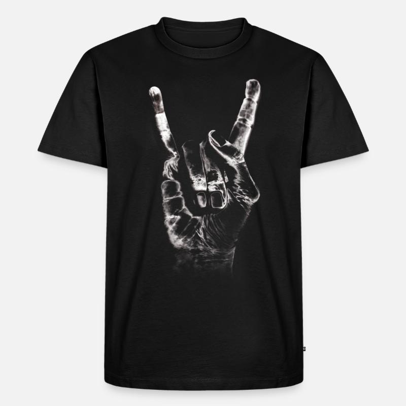 Rock and Roll - Männer Premium Bio T-Shirt - Schwarz
