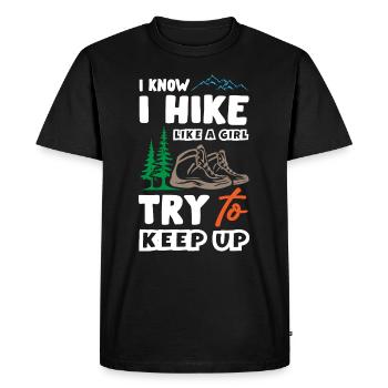 Filles de randonnée - T-shirt Premium bio Homme - noir - Devant - Nico (187cm)