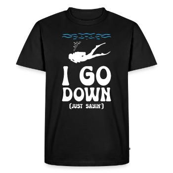 I go Down Funny Diving - Men's Premium Organic T-Shirt - black - Front - Nico (187cm)