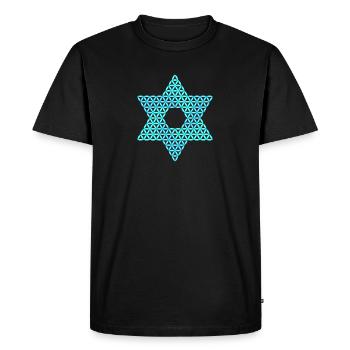 Étoile sacrée - Étoile de Vie 04/3D/Bleu - T-shirt Premium bio Homme - noir - Devant - Nico (187cm)