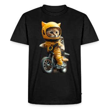 Cadeau pour animal de compagnie de l’astronaute chat - T-shirt Premium bio Homme - noir - Devant - Nico (187cm)