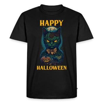 Cartoon Halloween Cat - Happy Halloween - Men's Premium Organic T-Shirt - black - Front - Nico (187cm)