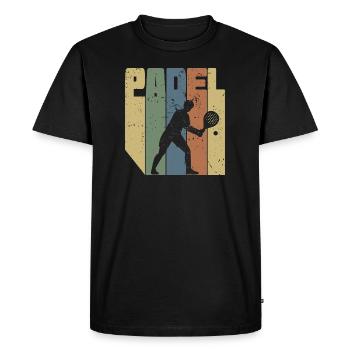 Padel Rétro Vintage | Amateur de sports de padel - T-shirt Premium bio Homme - noir - Devant - Nico (187cm)