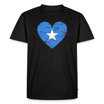 Drapeau de la Somalie Coeur - T-shirt Premium bio Homme - noir - Devant - Nico (187cm)