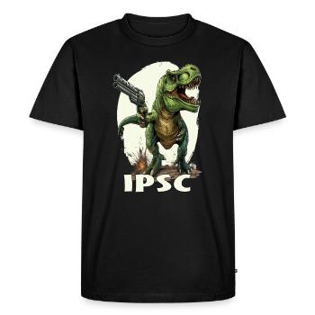 Tireur IPSC Tyrannosaurus rex - T-shirt Premium bio Homme - noir - Devant - Nico (187cm)
